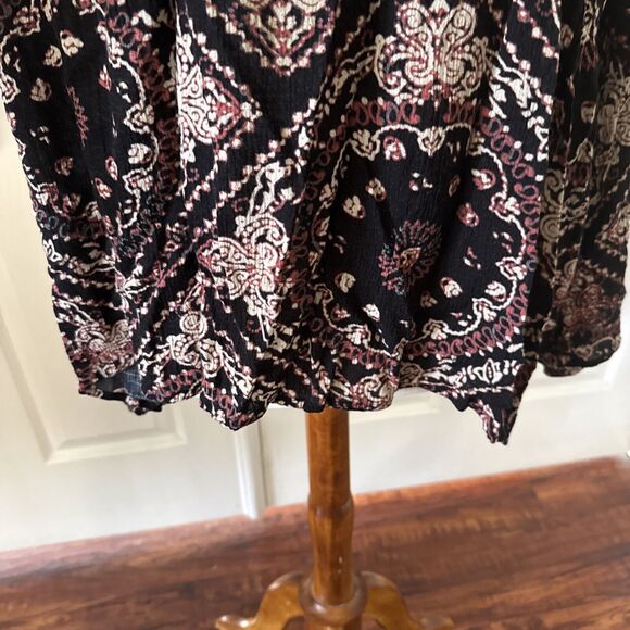 Womens Top Plus Sz 3X Peasant Whimsigoth Fairy Grunge Boho Bell Sleeve Black - Picture 4 of 14